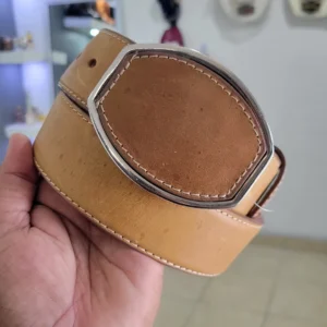 Cinturón de Piel Hebilla Panal Miel
