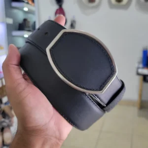 Cinturón de Piel Hebilla Panal Negro